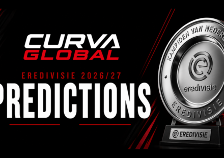 Eredivisie 2026/27 predictions graphic with trophy - can PSV Eindhoven win a fourth straight title on CurvaGlobal