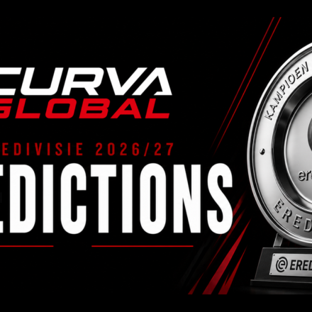 Eredivisie 2026/27 predictions graphic with trophy - can PSV Eindhoven win a fourth straight title on CurvaGlobal