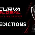 La Liga 2026/27 Predictions graphic featuring the LaLiga trophy - Jose Mourinho vs. Barcelona