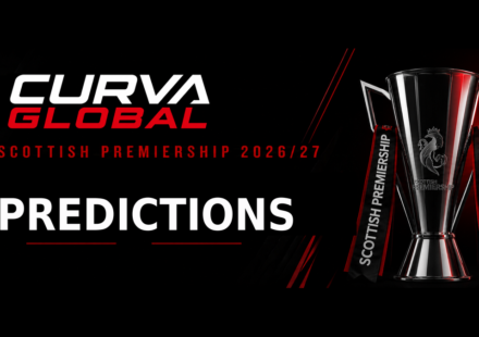 Scottish Premiership 2026/27 predictions graphic with trophy - can Celtic win a sixth straight title on CurvaGlobal